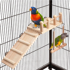 FrgKbTm perchas plataforma con columpio para aves pequeñas, promueve juego activo