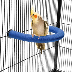 FrgKbTm U Shape Parrot Perch close-up highlights quartz-sand texture for secure grip