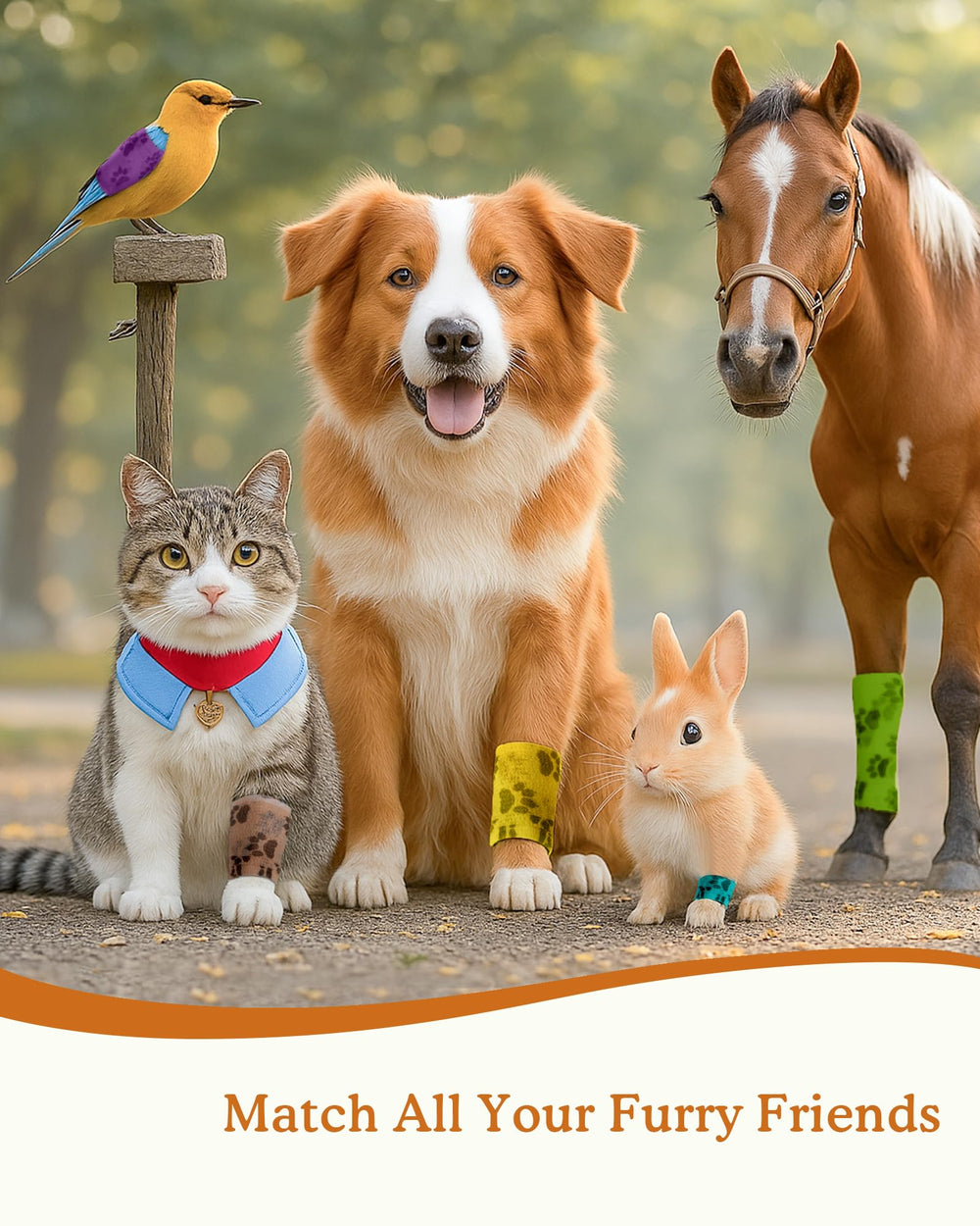 FriPuP pawprint-design bandage displays cheerful style for pet care routines