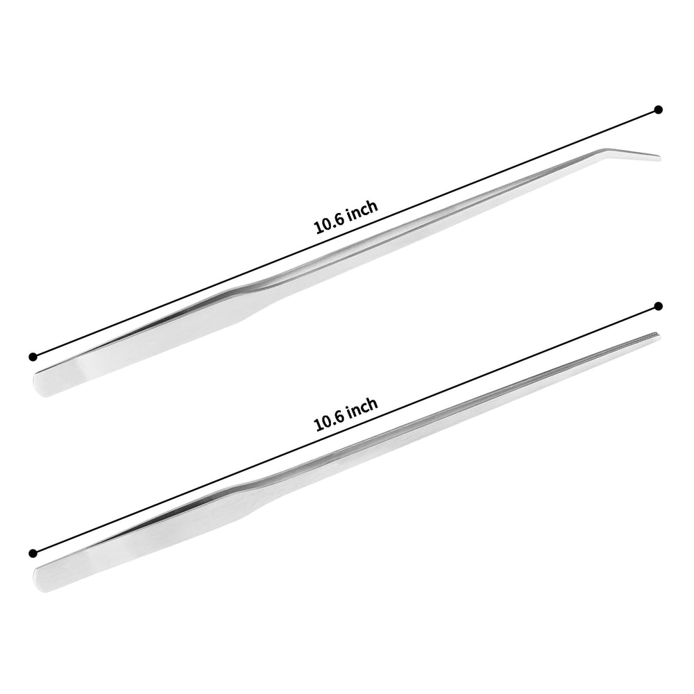 Fri4Free long aquarium tweezers curved tip for tight-space reach