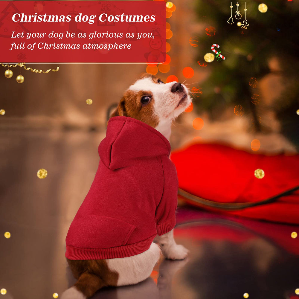 Frienda 3-Piece Dog Sweater Set hoodie view reveals fleece lining for extra warmth.