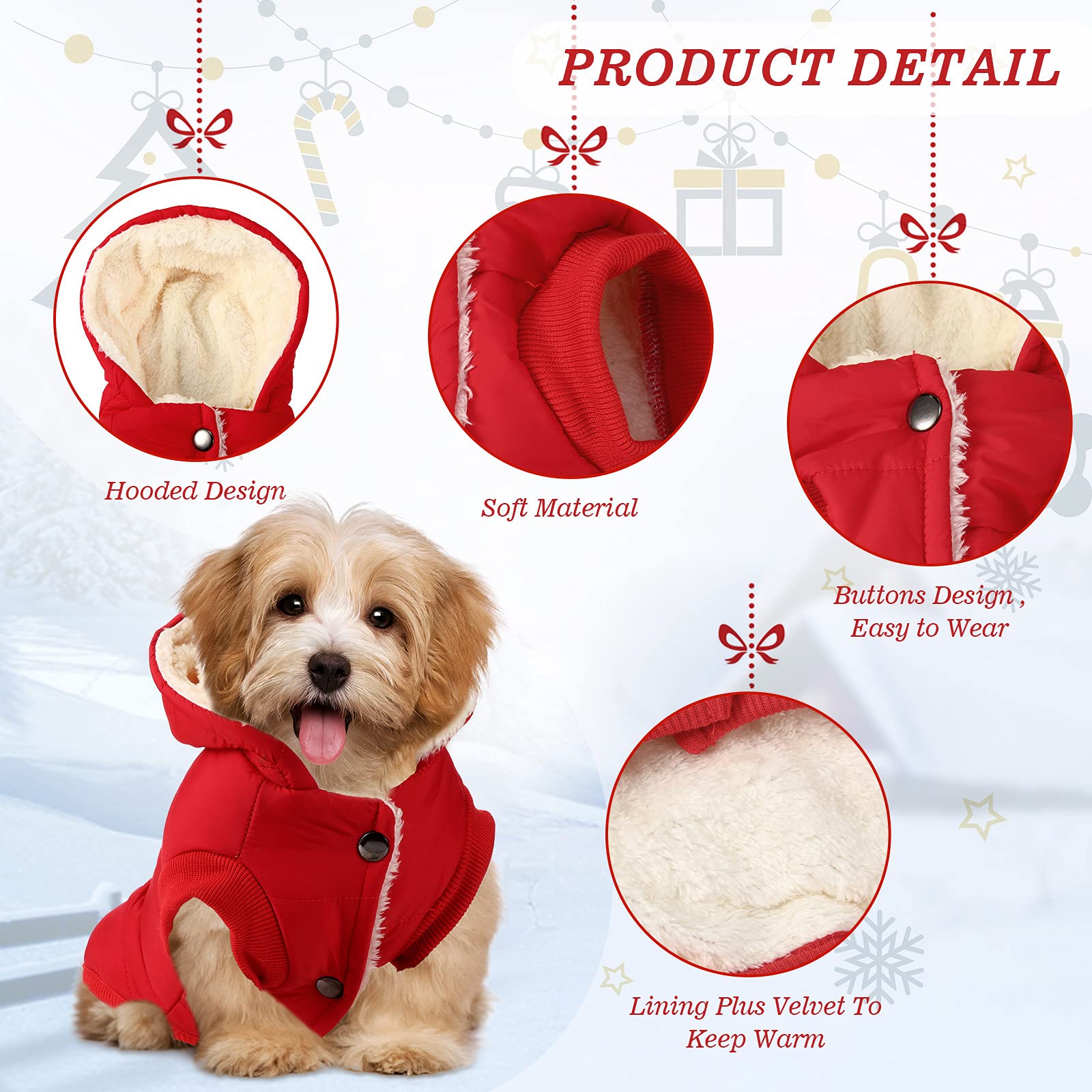 Frienda 3-Piece Dog Sweater Set red festive look for holidays.