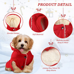 Frienda 3-Piece Dog Sweater Set red festive look for holidays.