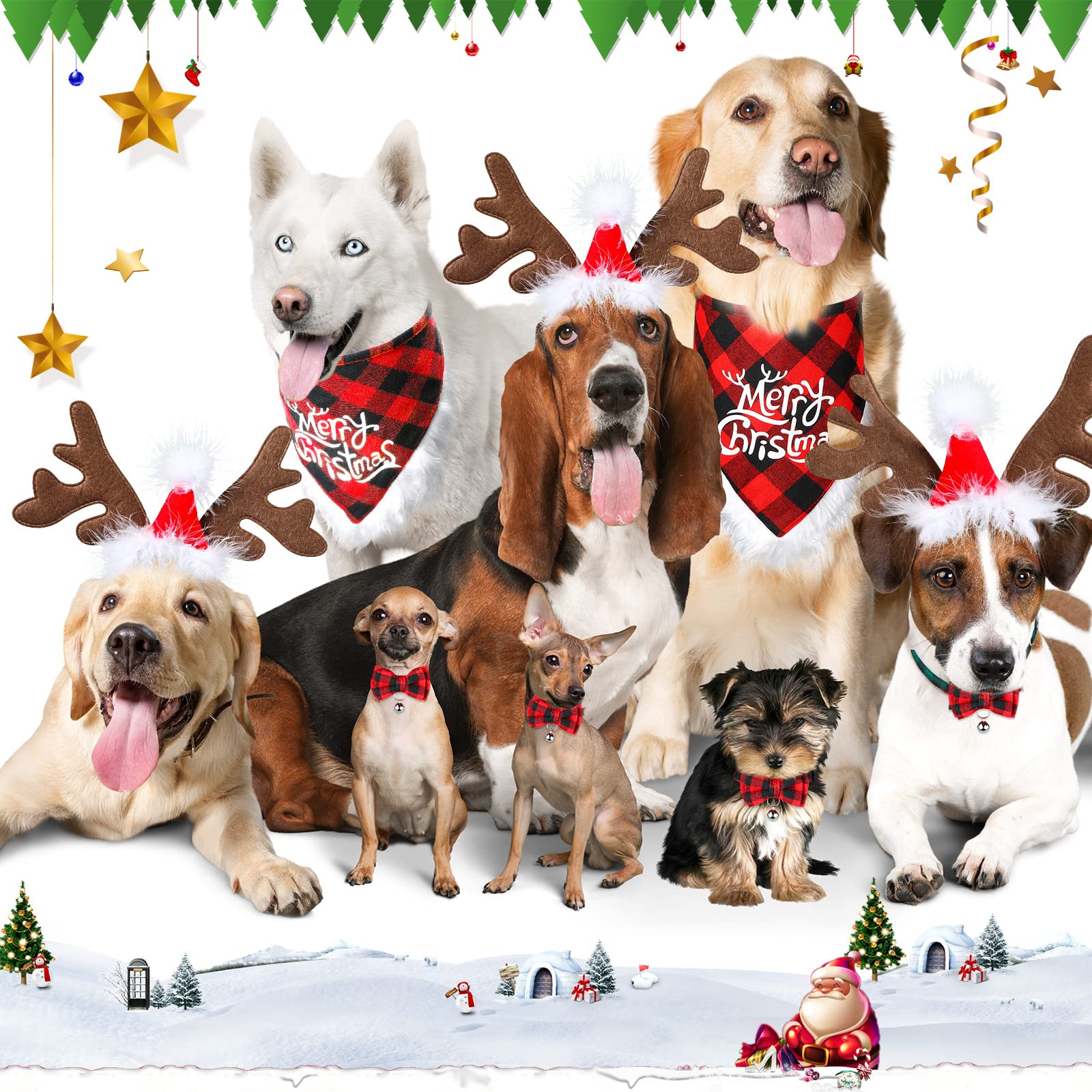 Frienda adjustable pet collar ensures comfortable festive wear