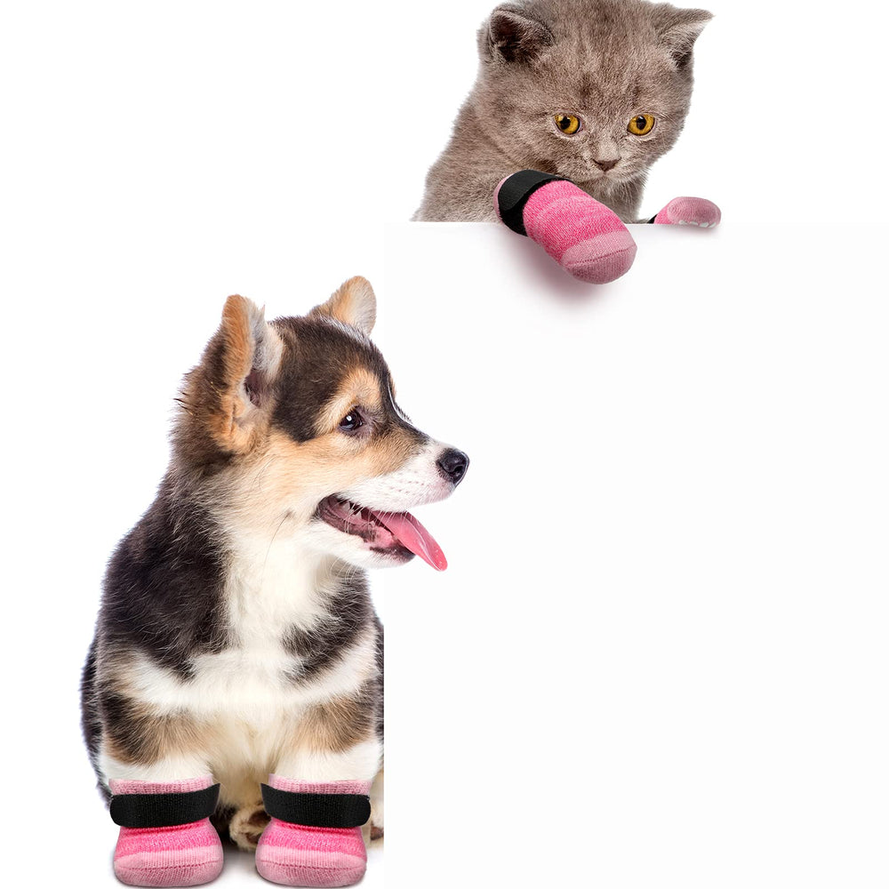 Frienda sock traction on hardwood floor suggests safer movement for pets