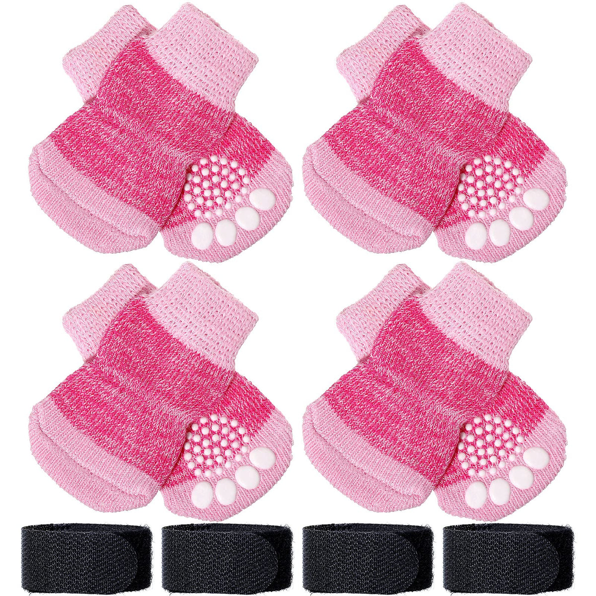 Frienda anti-slip socks paw closeup showing secure grip on hardwood floors for paw protection