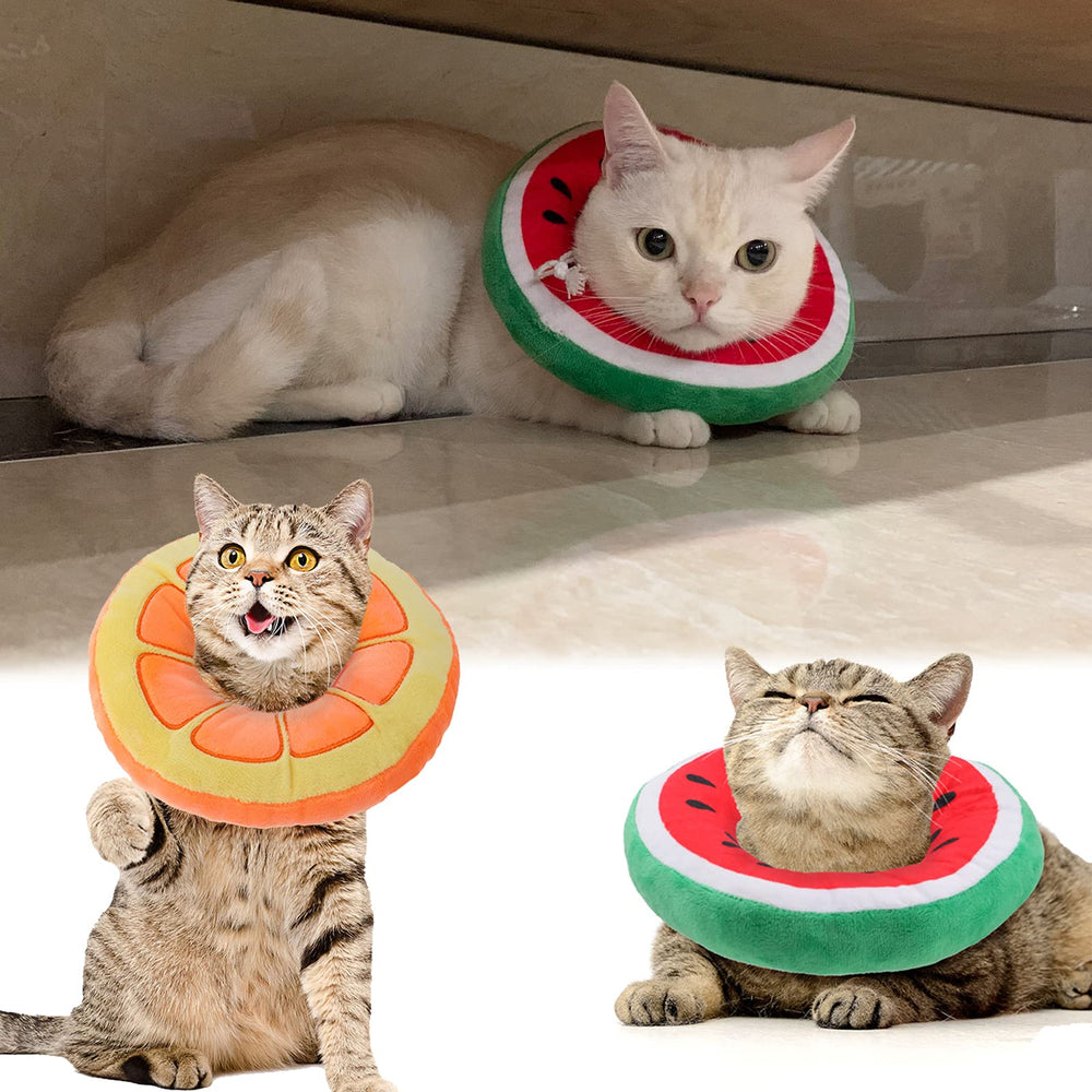 Frienda cat cone allows eating and drinking easily during recovery.
