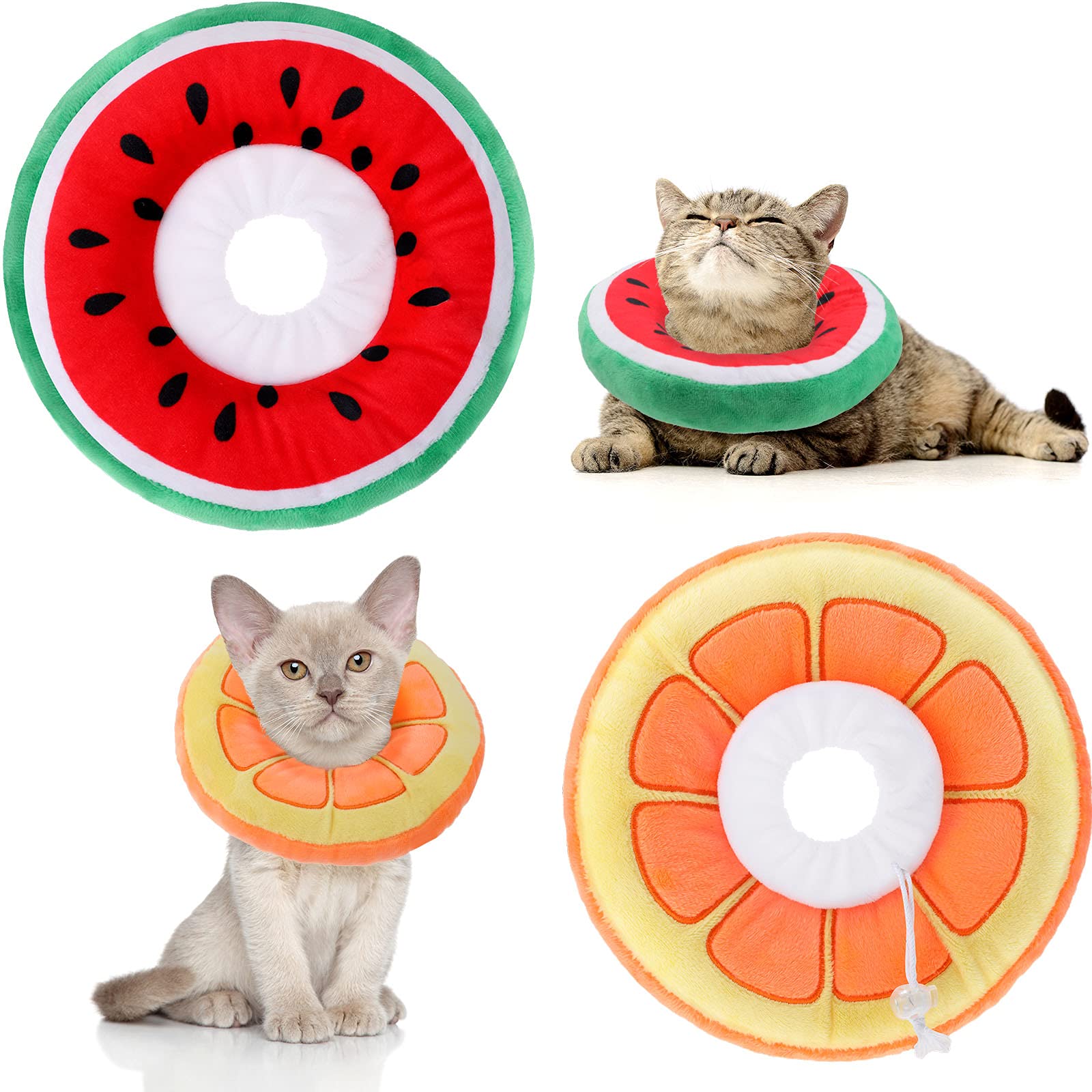 Frienda cat cone orange pattern prevents licking while remaining comfortable.