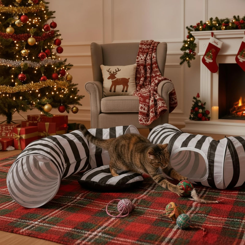 Frienda cat tunnel bed cushion inside offers soft nap space
