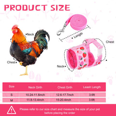 Frienda chicken harness strawberry design with quick-release buckles for easy fitting