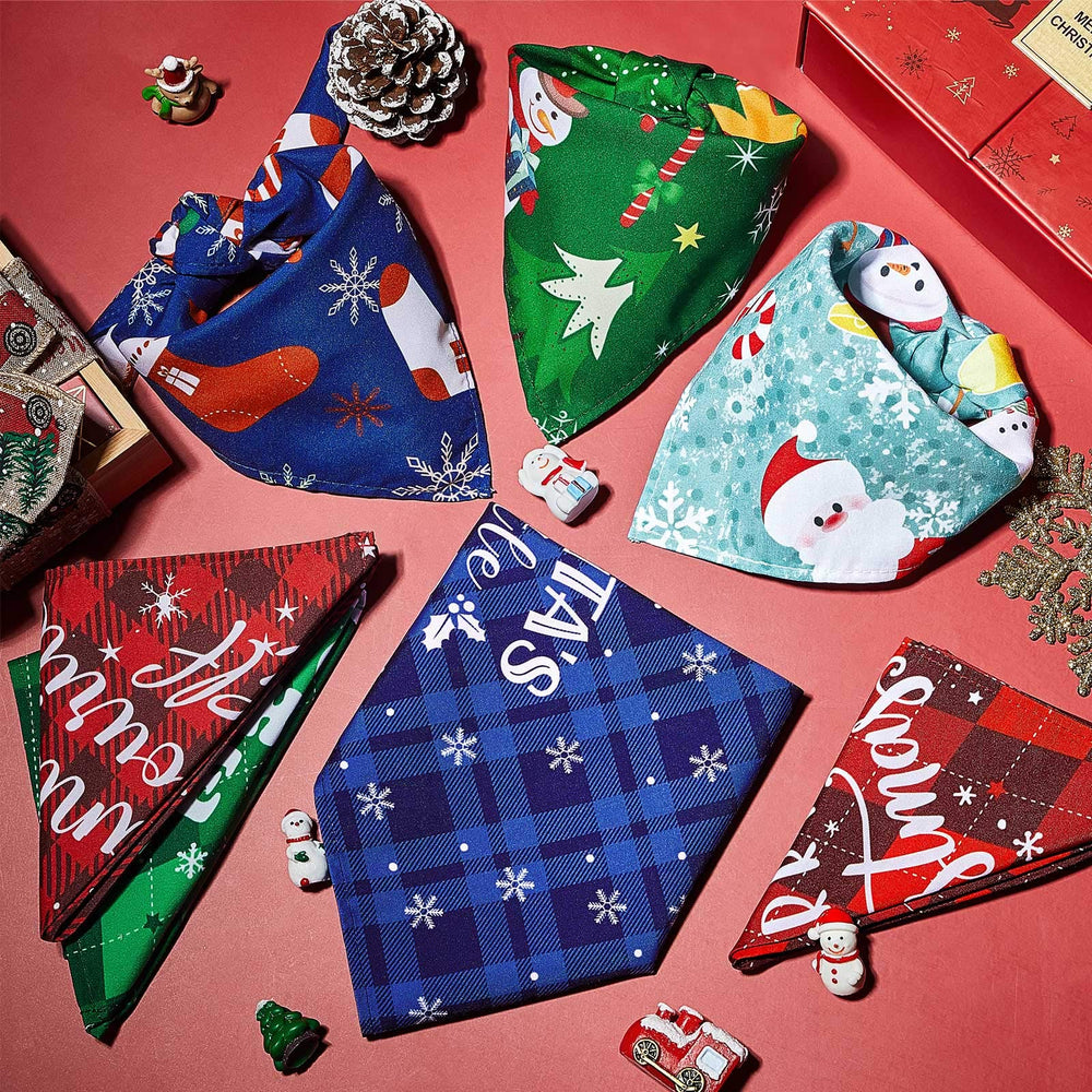 Frienda Christmas dog bandana pattern mix for versatile seasonal styling