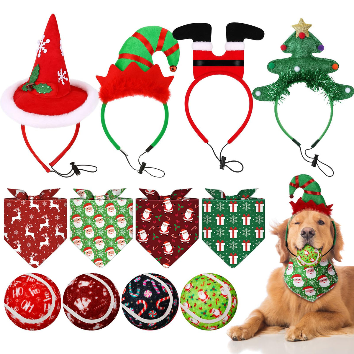 Frienda Christmas dog headband adjustable for a comfy festive fit.