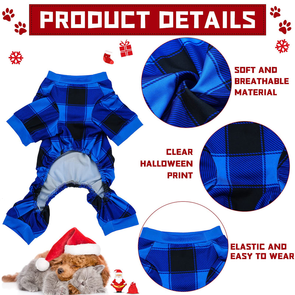Frienda Christmas dog pajamas buffalo plaid design ideal for lounging
