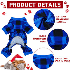 Frienda Christmas dog pajamas buffalo plaid design ideal for lounging