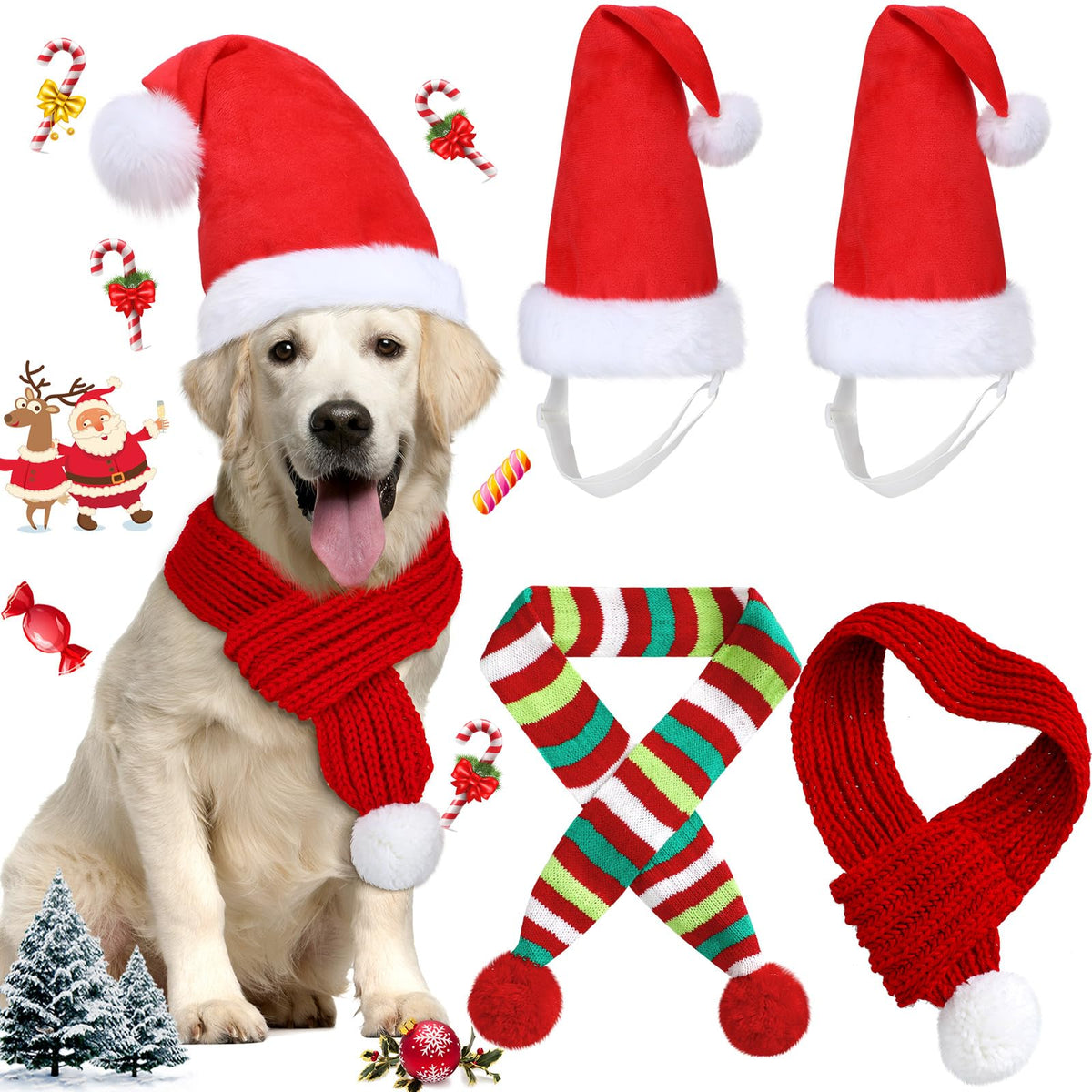 Frienda dog Christmas hat on pet with festive look and secure fit