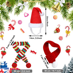 Frienda dog Christmas hat pom-pom on soft red fabric for comfort