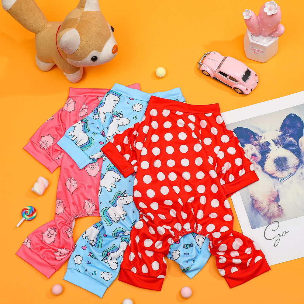 Frienda dog-pajamas four-legged-design—easy-on, easy-off fit for quick dressing and cozy sessions.