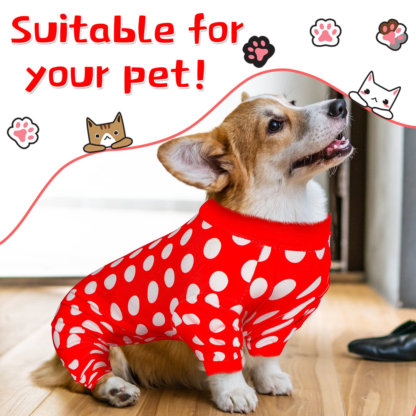Frienda dog-pajamas soft-polyester-fabric—soft, fade-resistant material for warm, comfy wear.