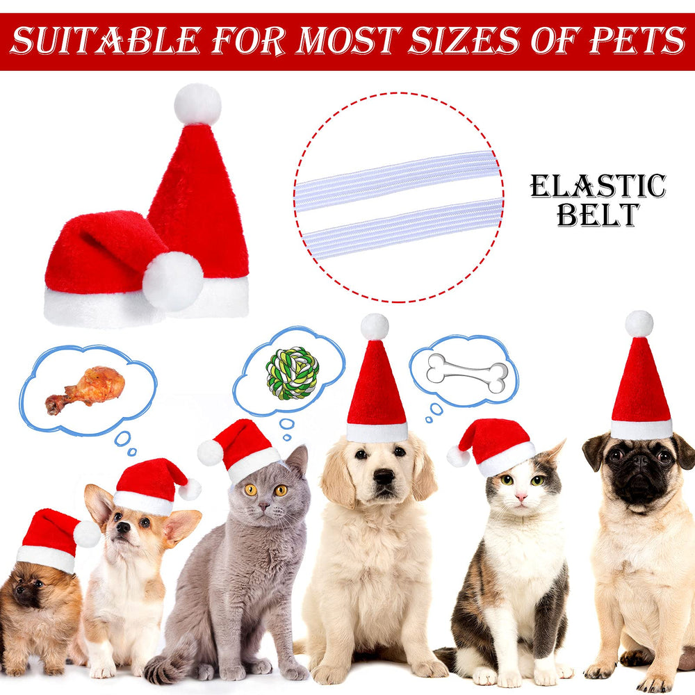 Frienda dog-cat santa hat size 7-48-by-5-51-inch fits small pets.