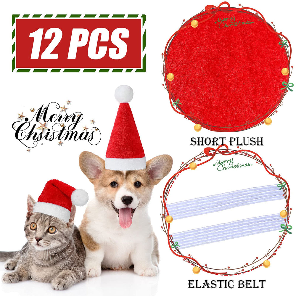 Frienda elastic-fit santa hat on dog-cat for secure wear.