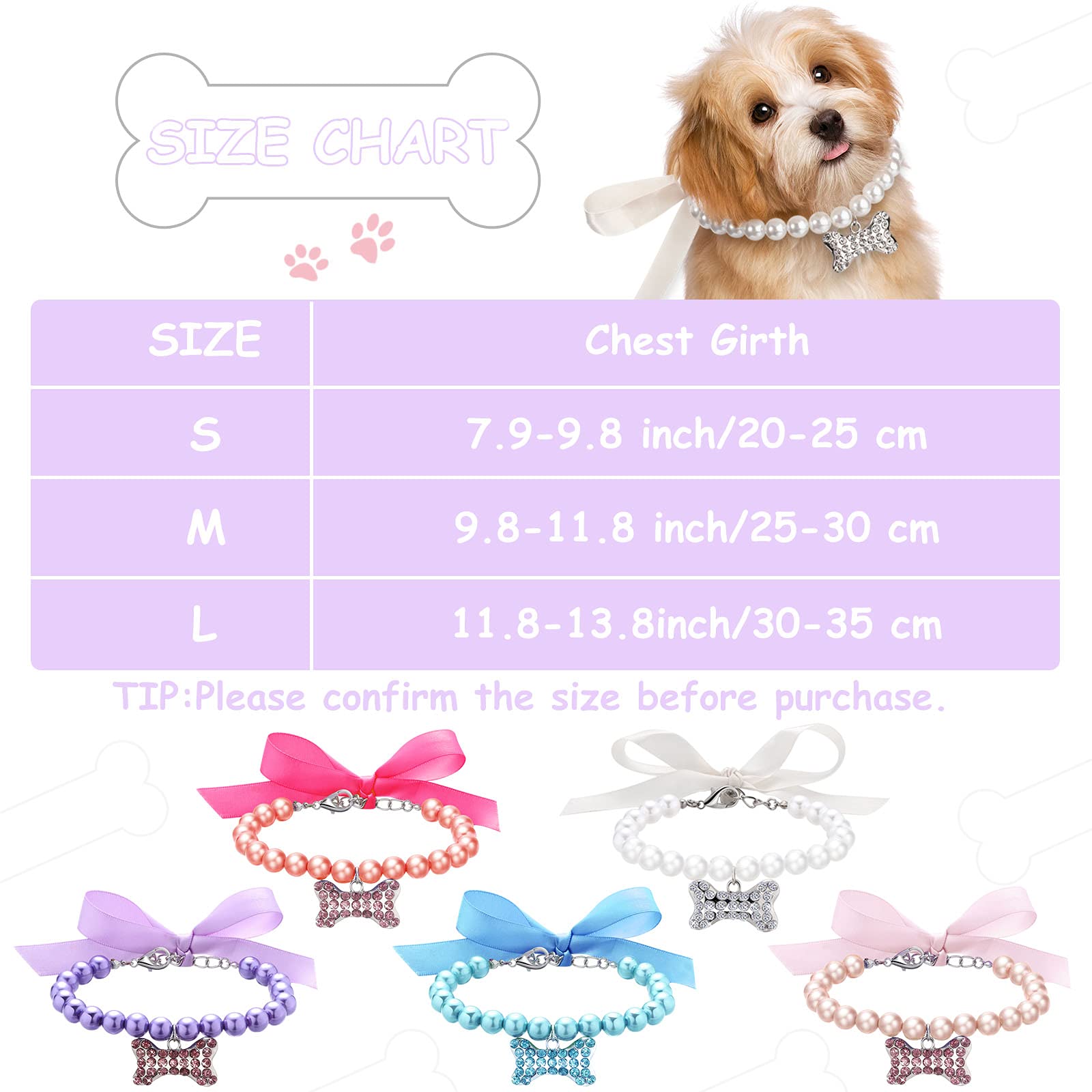 Frienda five-pcs pet pearl necklace white offers a clean, elegant look for events.