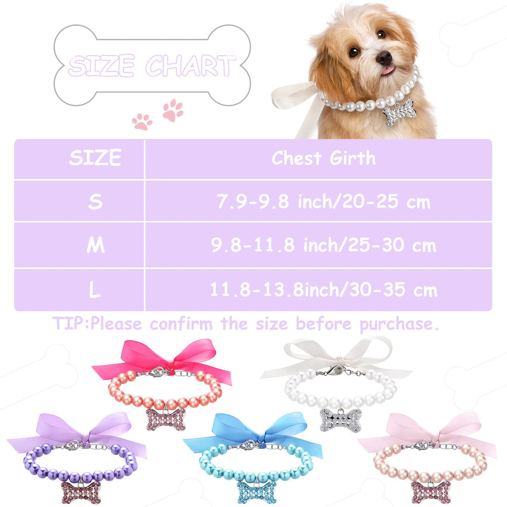 Frienda five-pcs pet pearl necklace white offers a clean, elegant look for events.