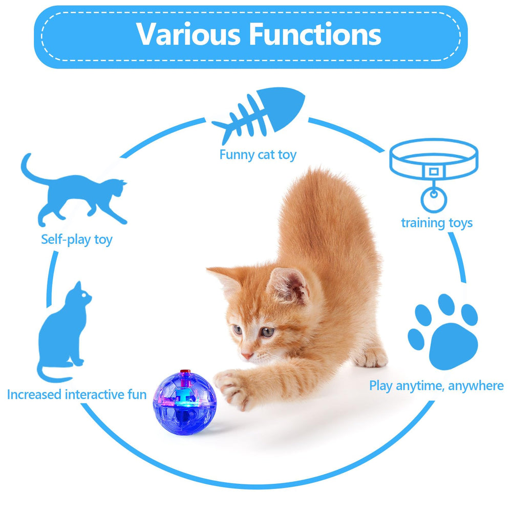 Frienda ghost hunting cat ball button press view demonstrates easy on-demand light.