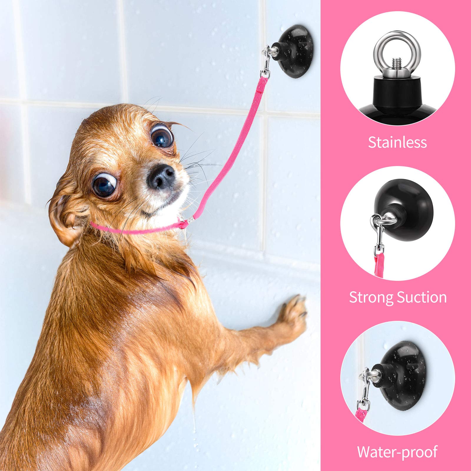 Frienda movable stainless steel ring on rope enables quick tension adjustments.