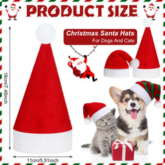 Frienda plush pet hats in red white green mix for holiday outfits.