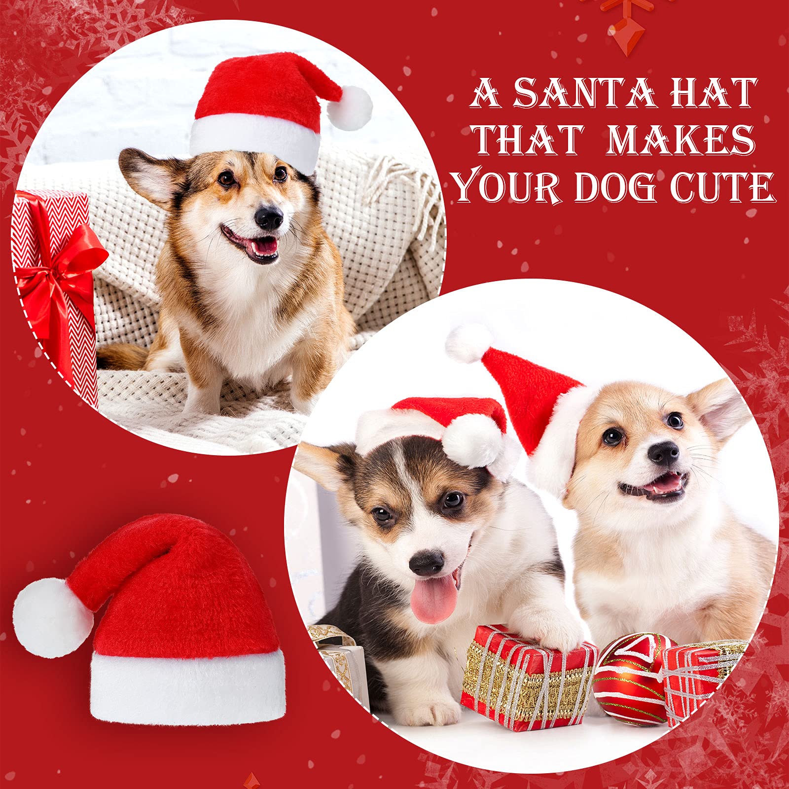 Frienda red puppy christmas hat worn during walk for festive charm.