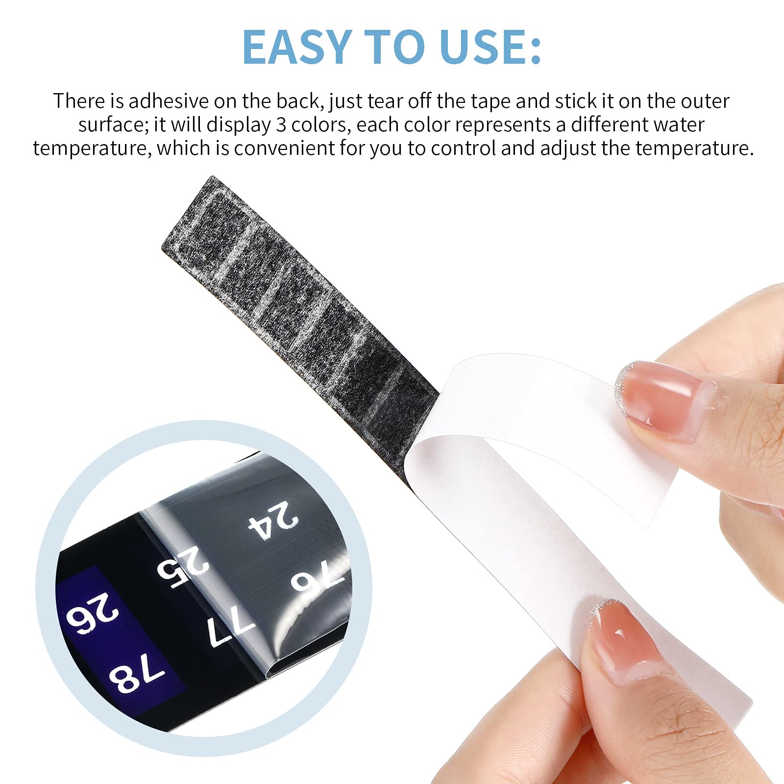 Frienda thermometer strip on fermentation tanks monitors 64-93°F range during brew.