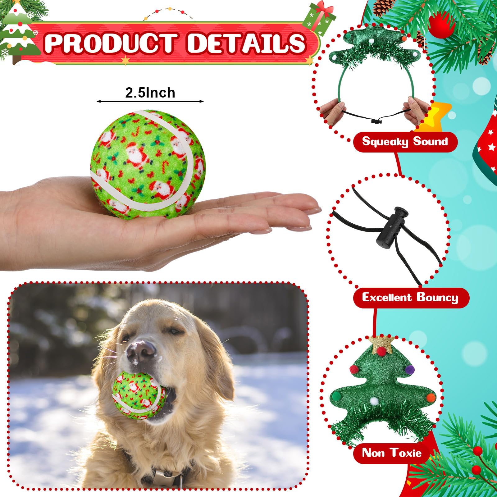 Frienda triangle dog bandana with Christmas pattern for stylish holiday looks.