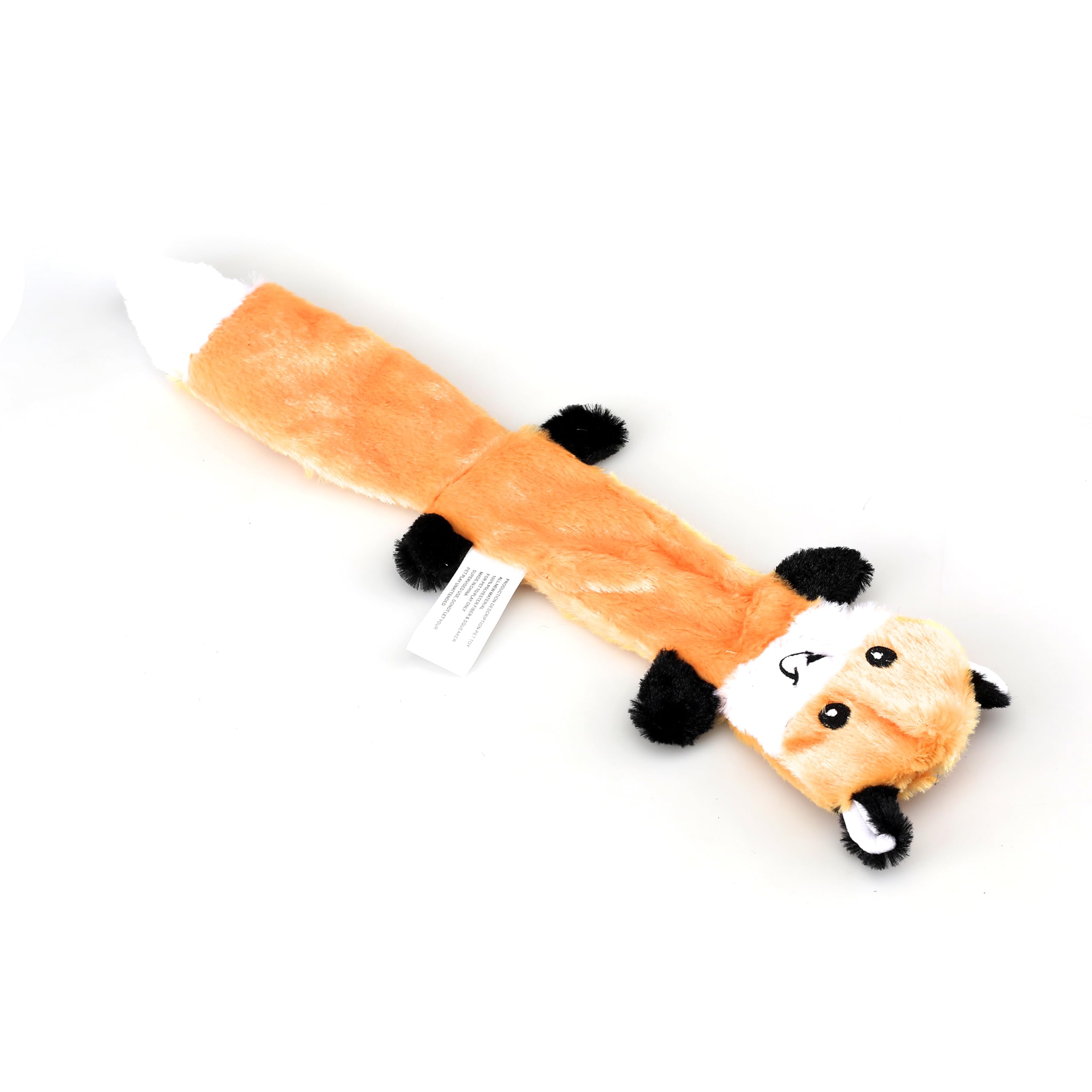 Friendly Pet squirrel unstuffed squeaky toy with dog enjoying a playful session.