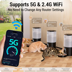 Frienhund cat feeder dual-band wifi provides reliable connectivity from anywhere.