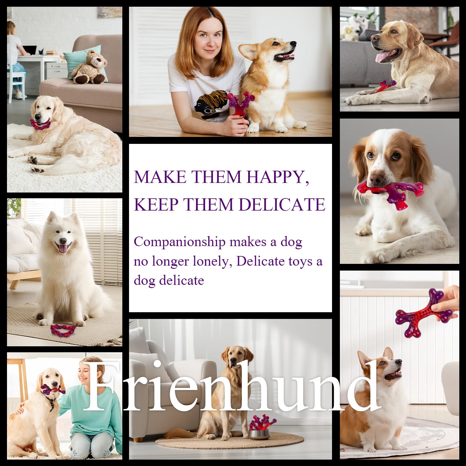 Frienhund easy-clean design survives slobber and wipes clean after play