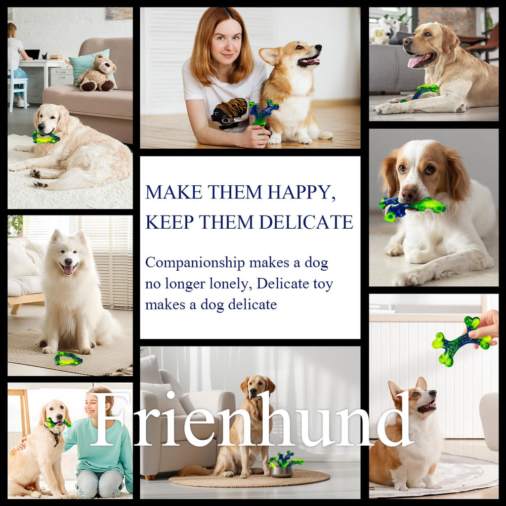 Frienhund textured-teeth cleaning toy massages gums and helps reduce plaque during chewing.