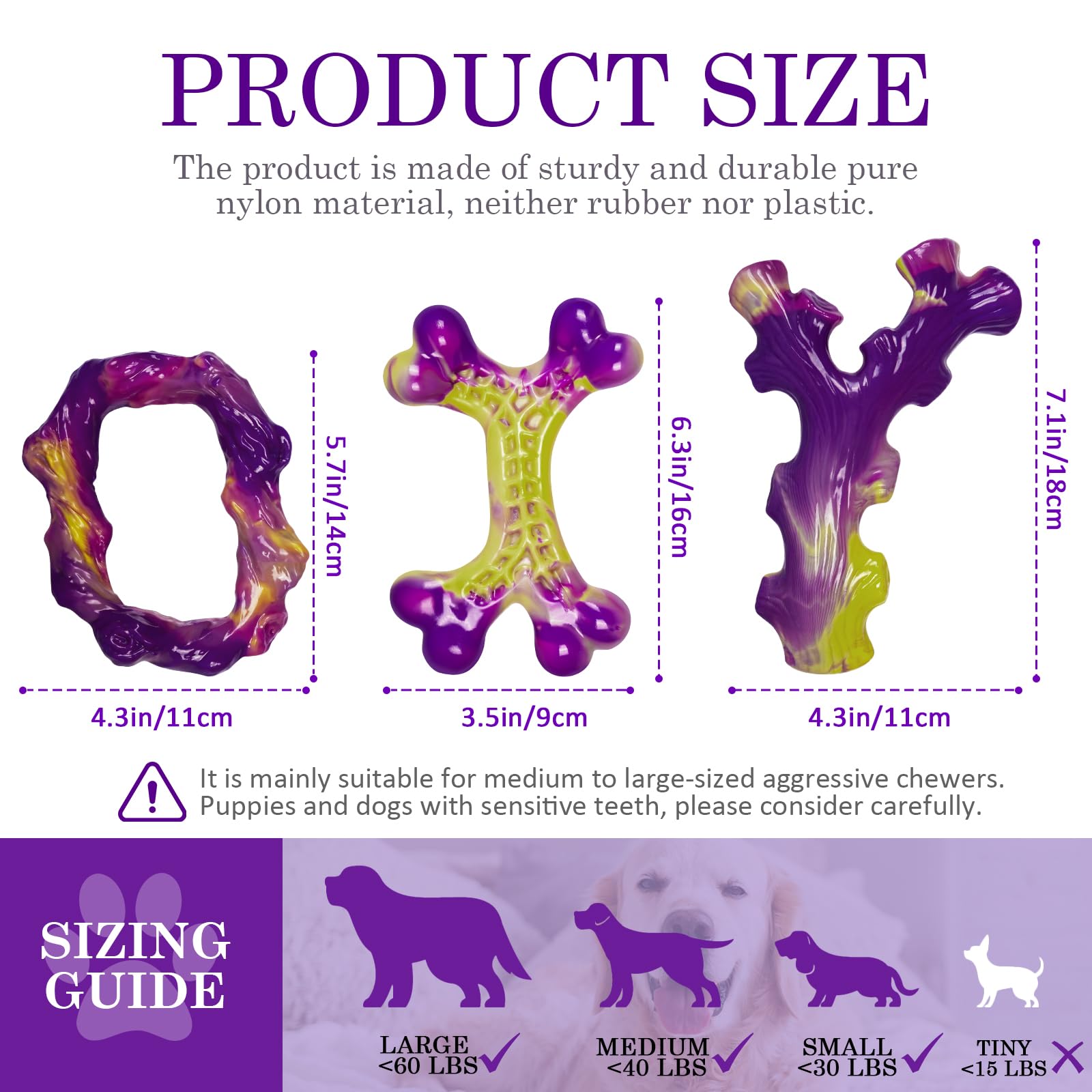 Frienhund ultra-durable nylon chew toy for power chewers