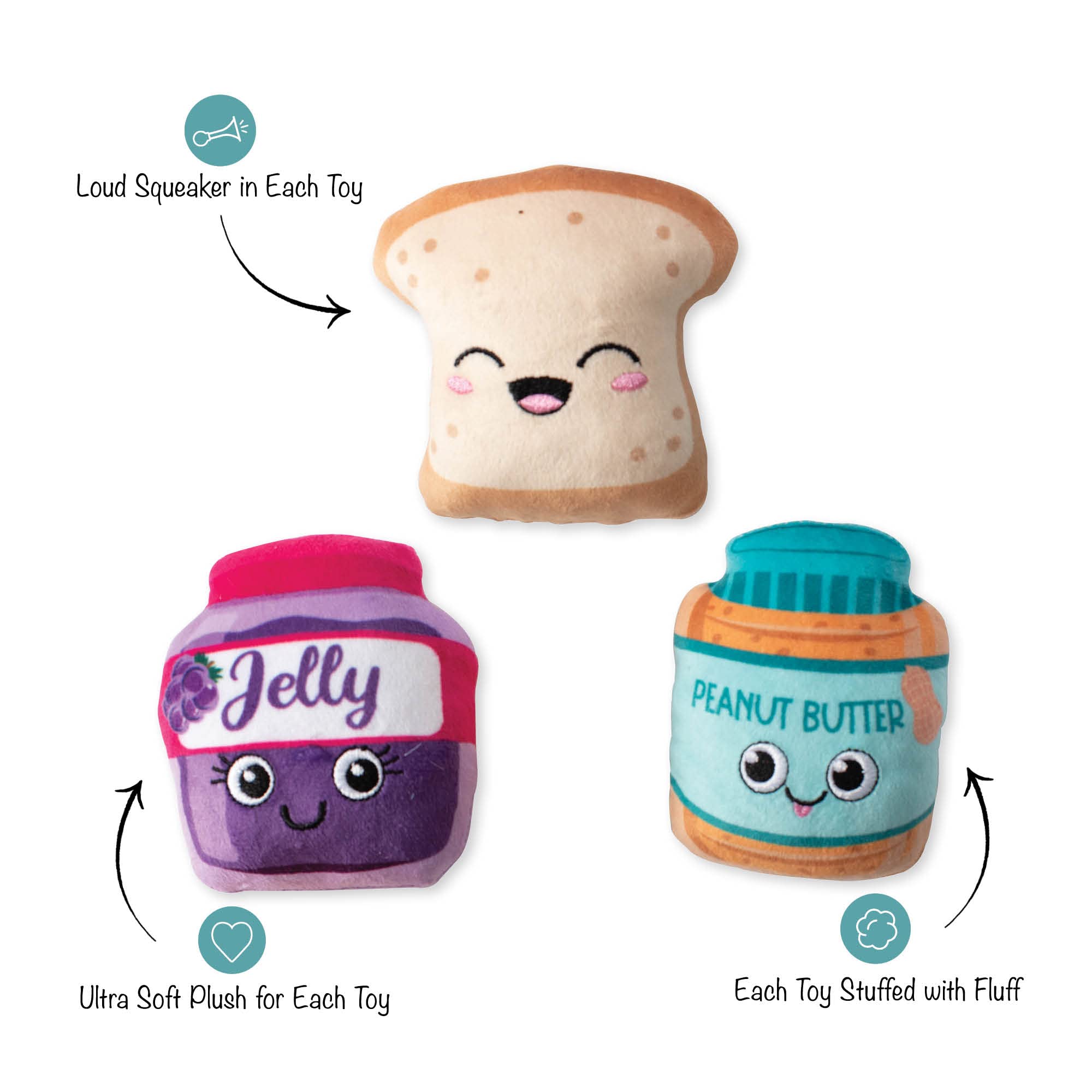 Fringe Studio Sticky Situation peanut butter toy with squeaker for interactive play