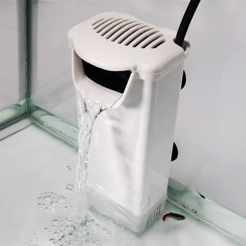 FRIRODSAY aquarium filter front view, compact white unit for tanks