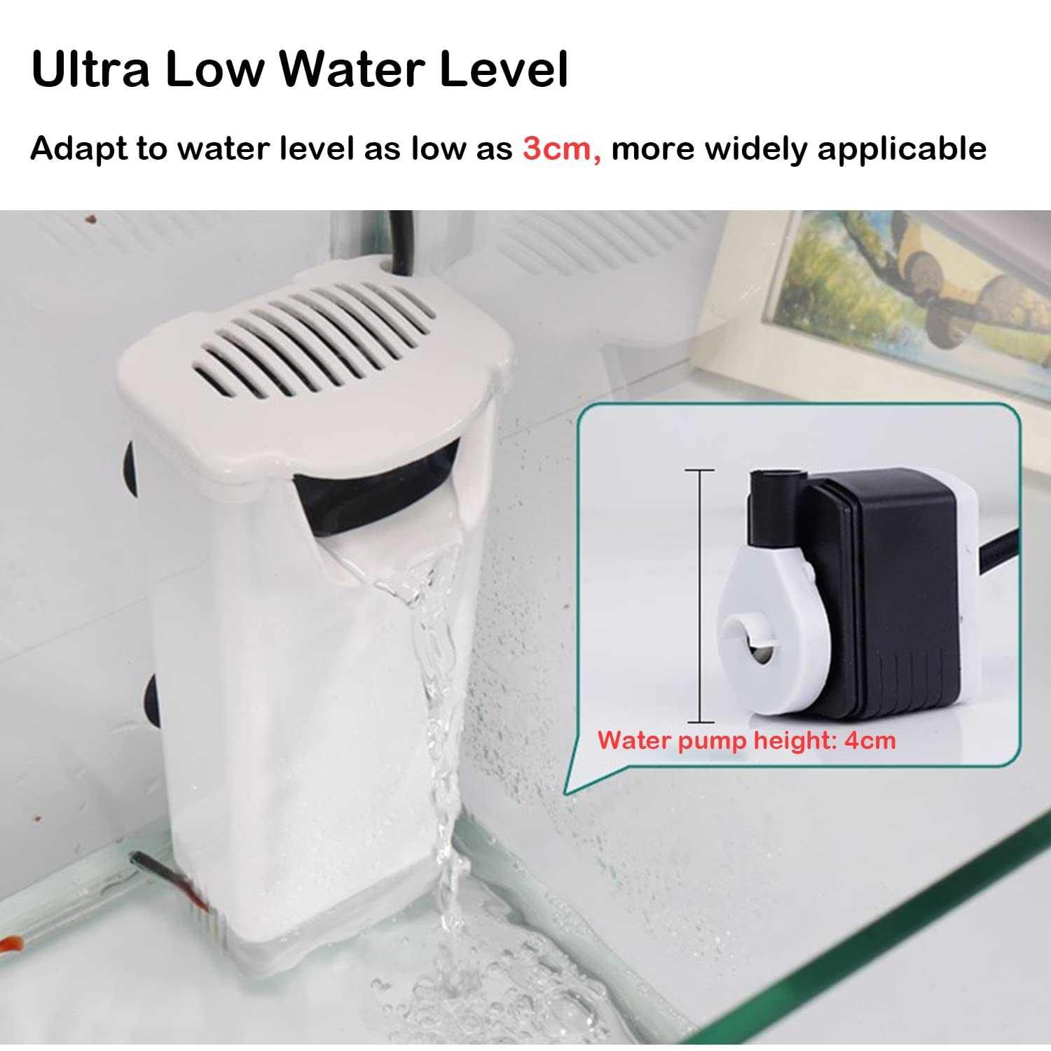 FRIRODSAY aquarium filter waterfall flow demonstrates gentle circulation