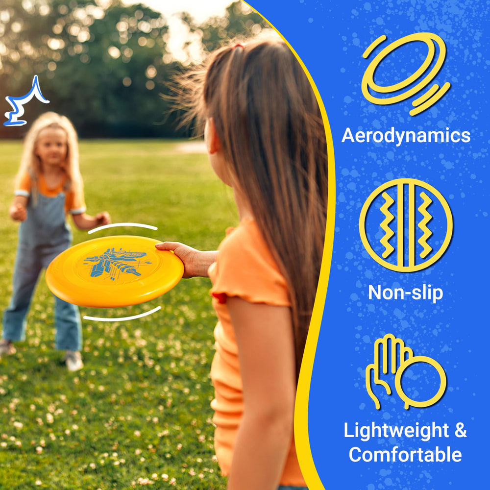 Frisbee Go offset center grip for a comfortable throw.