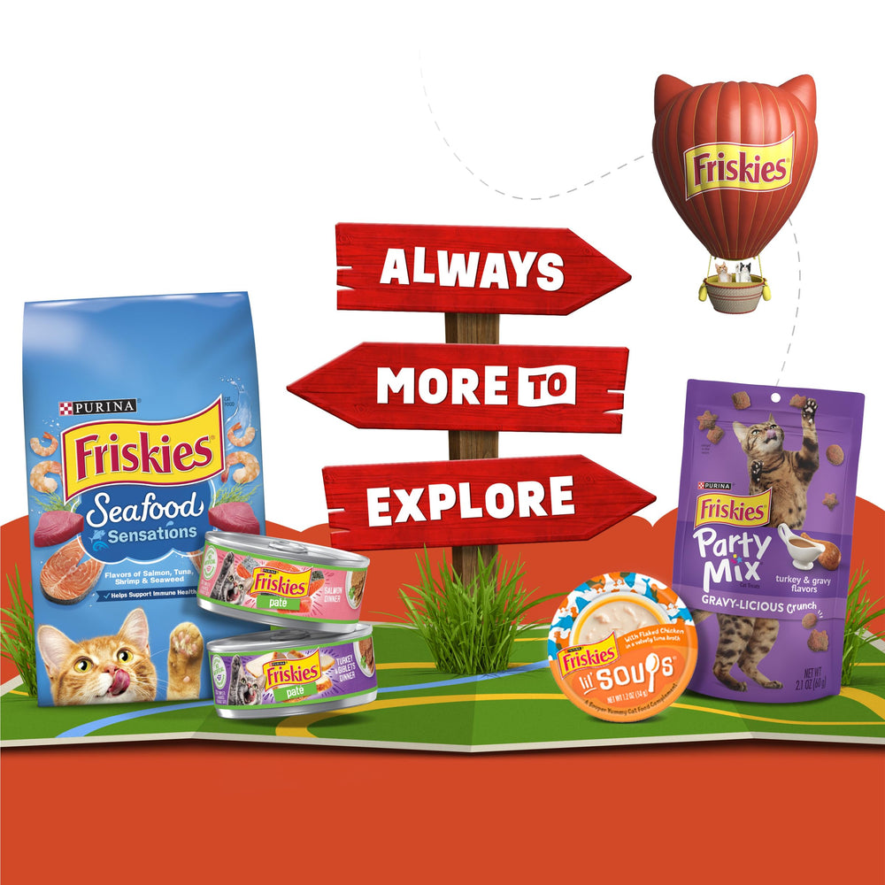 Friskies Lil' Gravies pack of 16 pouches ensures convenient feeding