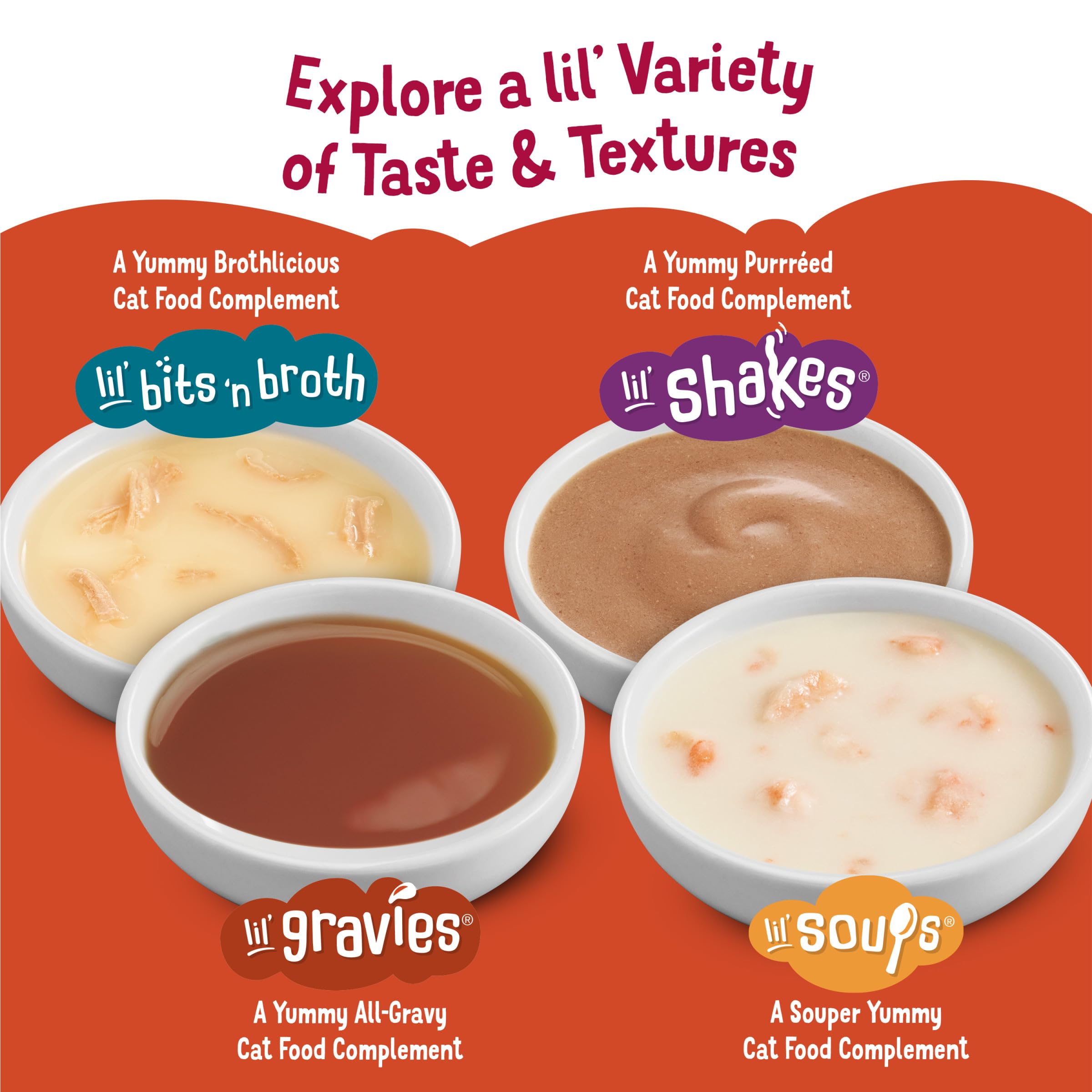 Friskies Lil' Gravies roast beef serving easy-tear pouch enables mess-free feeding.