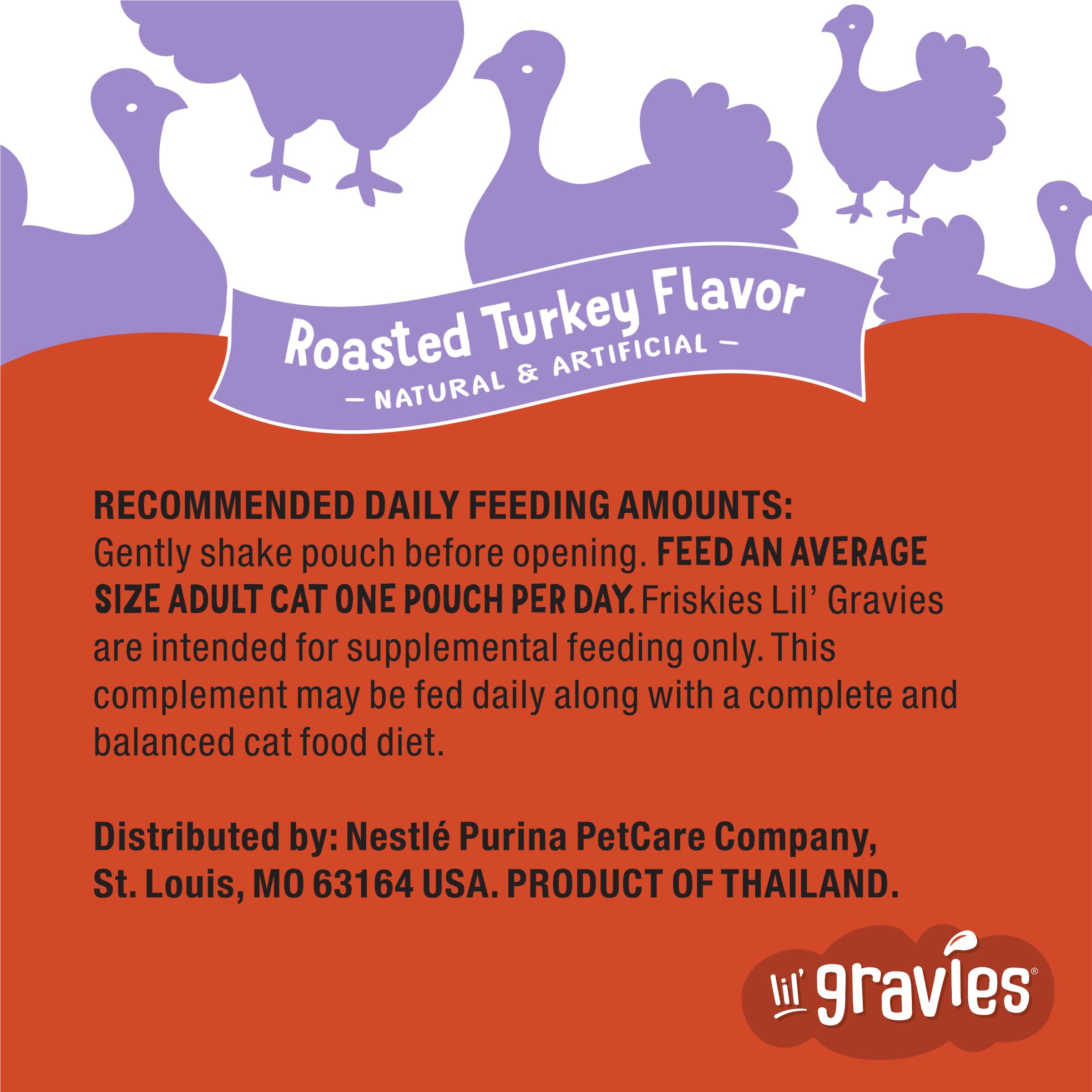 Friskies Lil' Gravies topper with kibble enhances feeding texture and taste