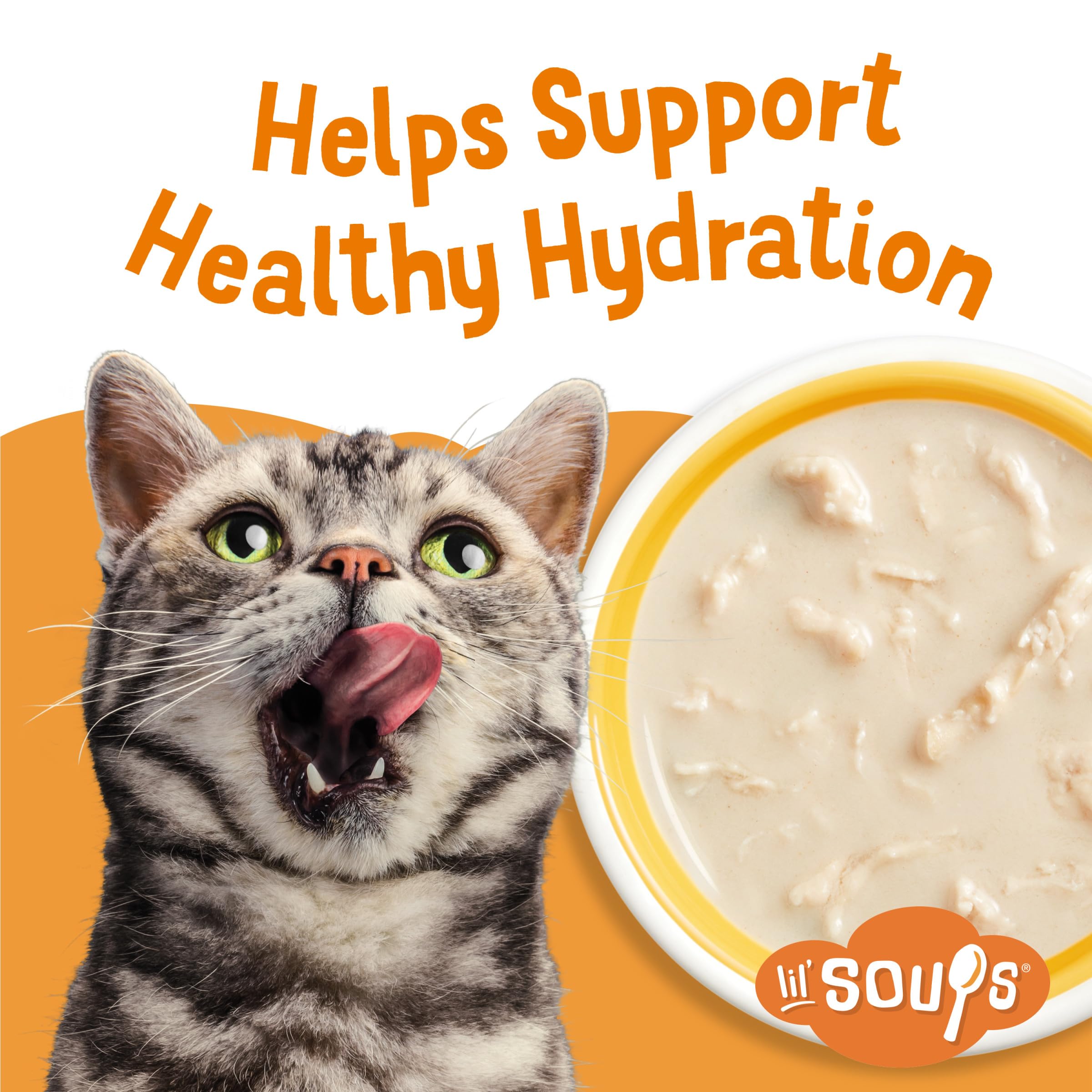 Friskies Lil' Soups grain-free formula supports simple meal additions