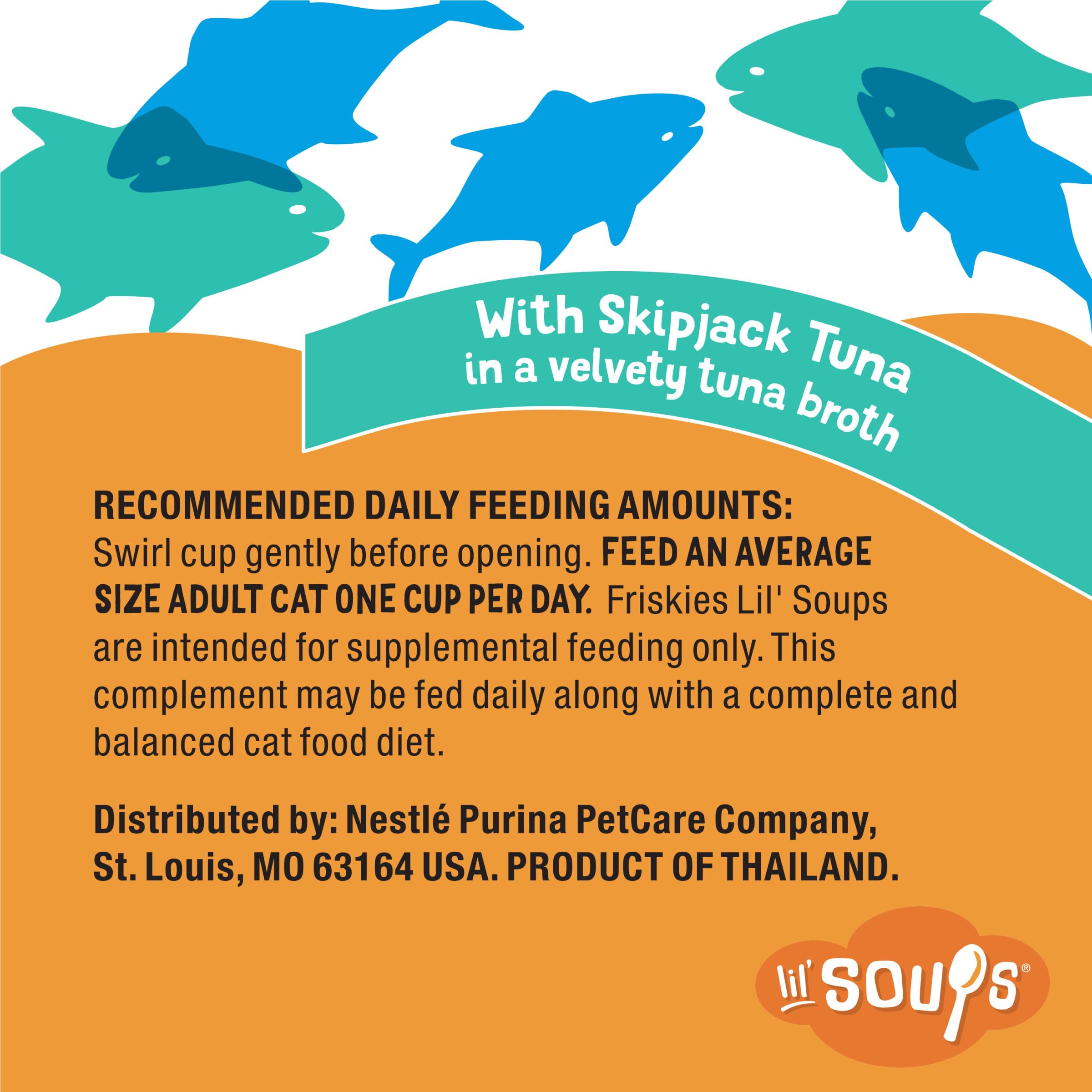 Friskies Lil' Soups vitamin E taurine, ingredients for senior wellness.