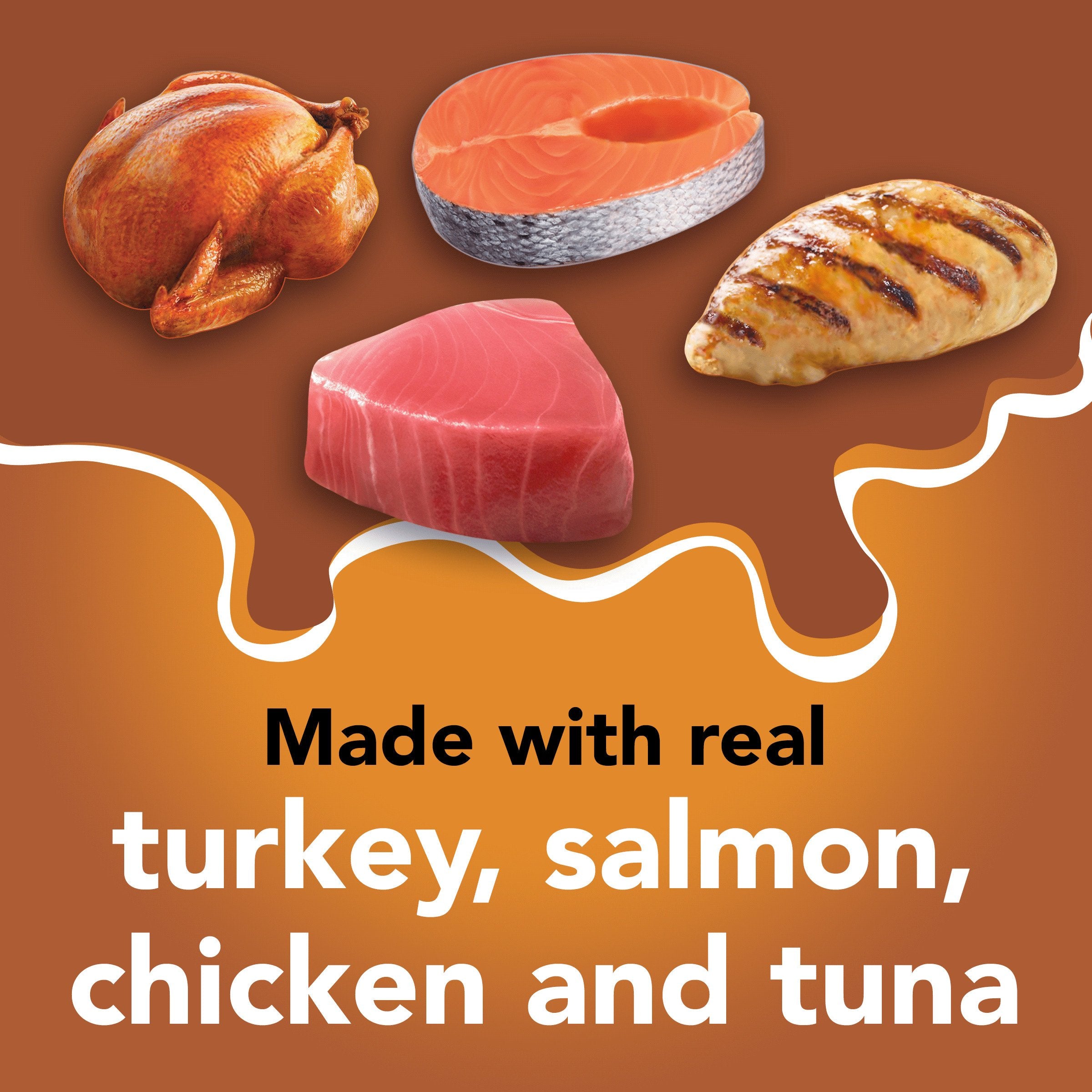 Friskies pate turkey chunk served as a hearty meal option