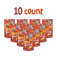 Friskies Playfuls crunchy texture closeup sparks curiosity during treat time