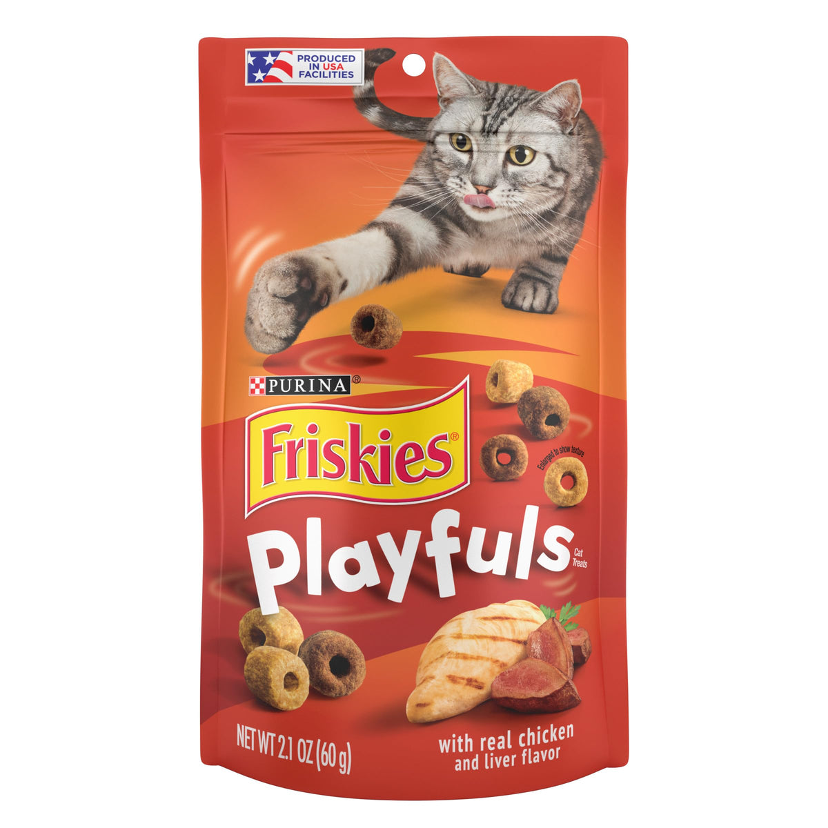 Friskies Playfuls toss-roll-pounce action invites playful bonding