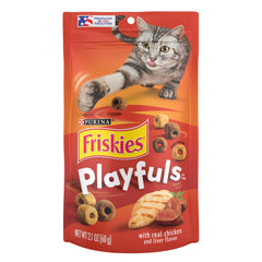 Friskies Playfuls toss-roll-pounce action invites playful bonding